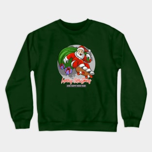 Santa Claus Playing Skateboard Crewneck Sweatshirt